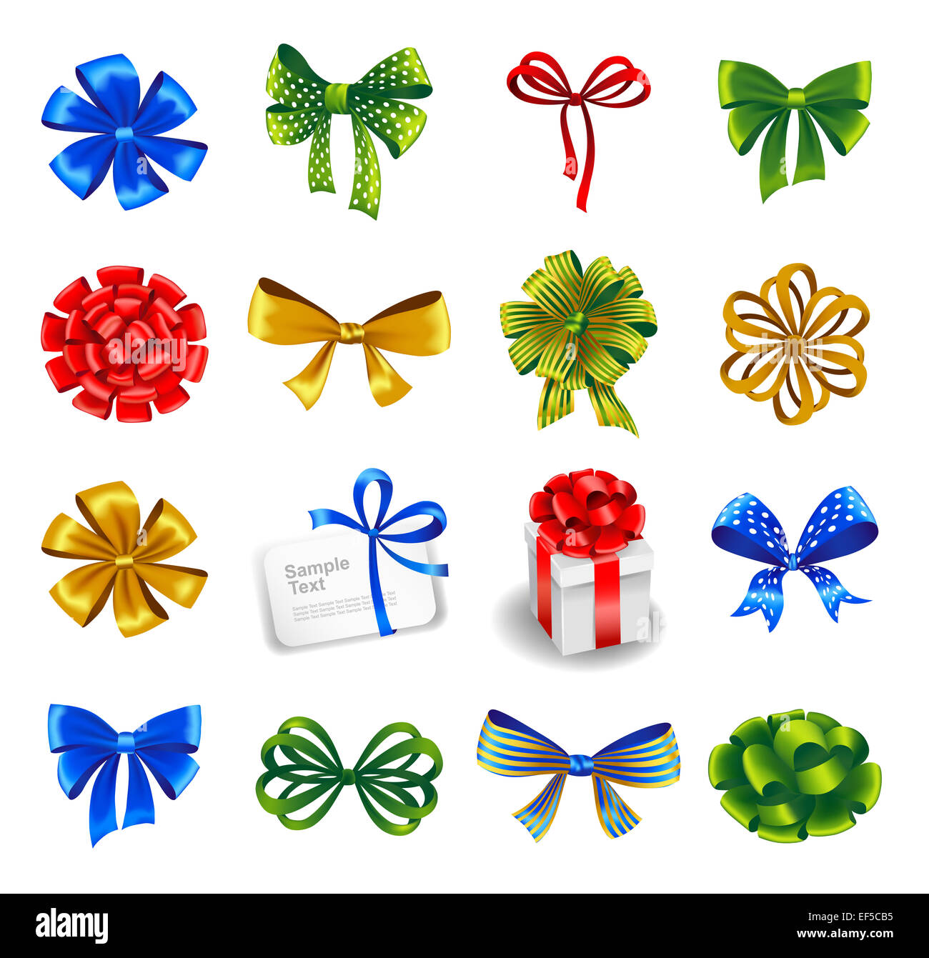 Set of gift bows with ribbons Stock Photo - Alamy