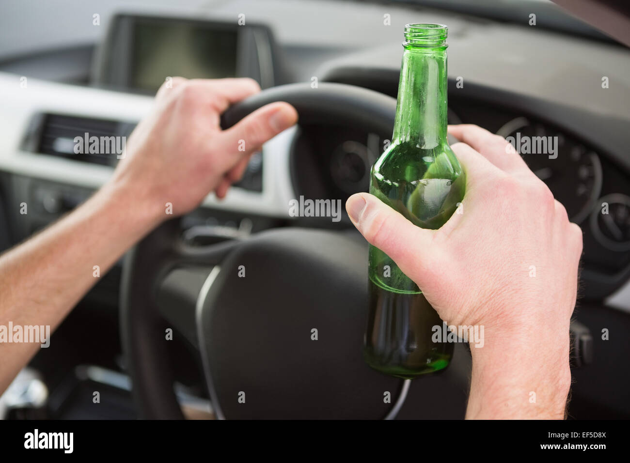 Man drinking beer while driving Stock Photo Alamy