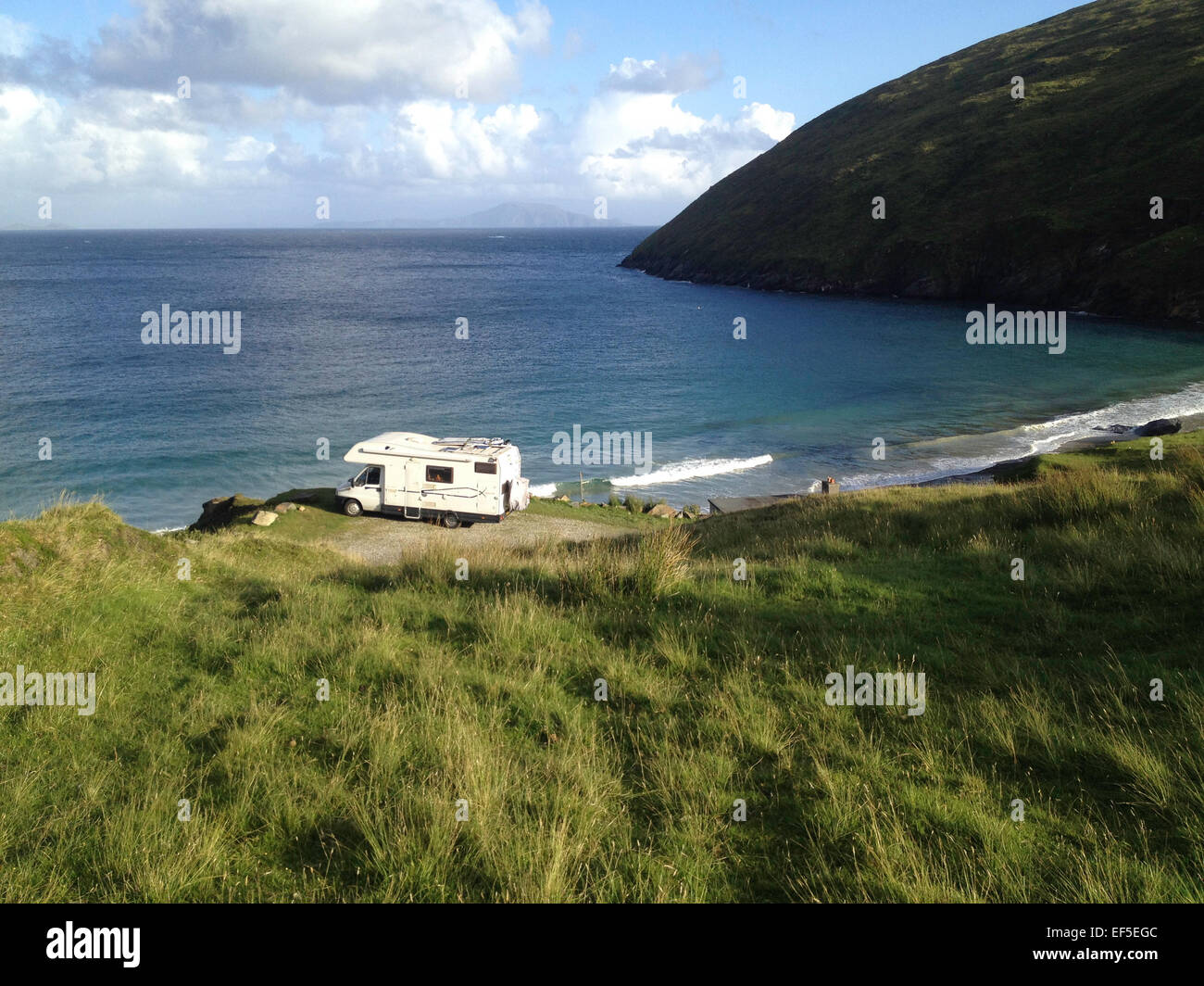 Motorhome wild camping Ireland Stock Photo