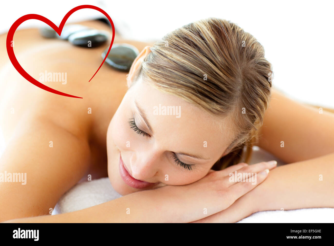 Composite image of pretty woman having a massage Stock Photo