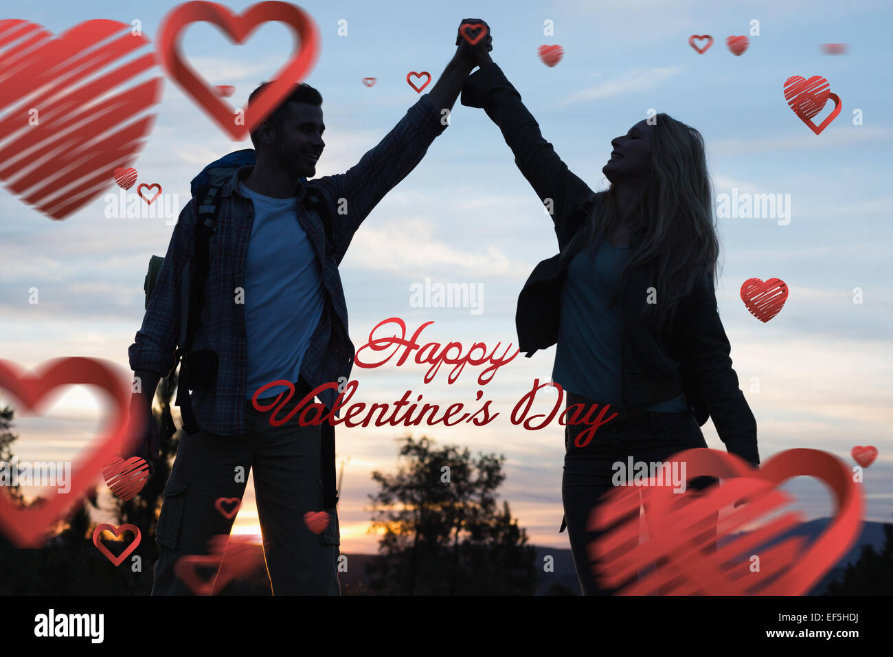 Holding hands silhouette hi-res stock photography and images - Alamy