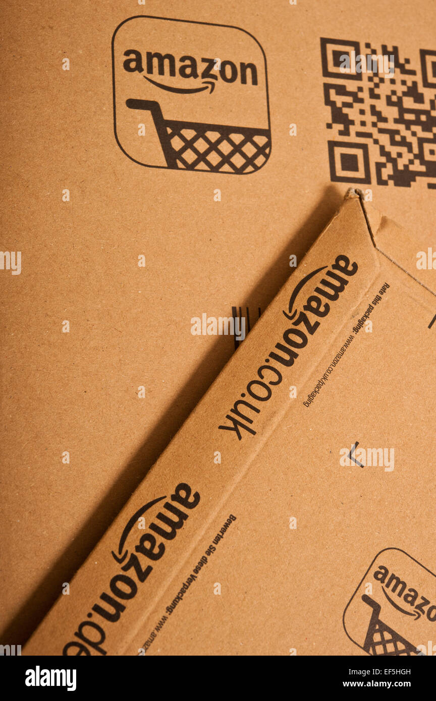 Amazon cardboard packages Stock Photo Alamy