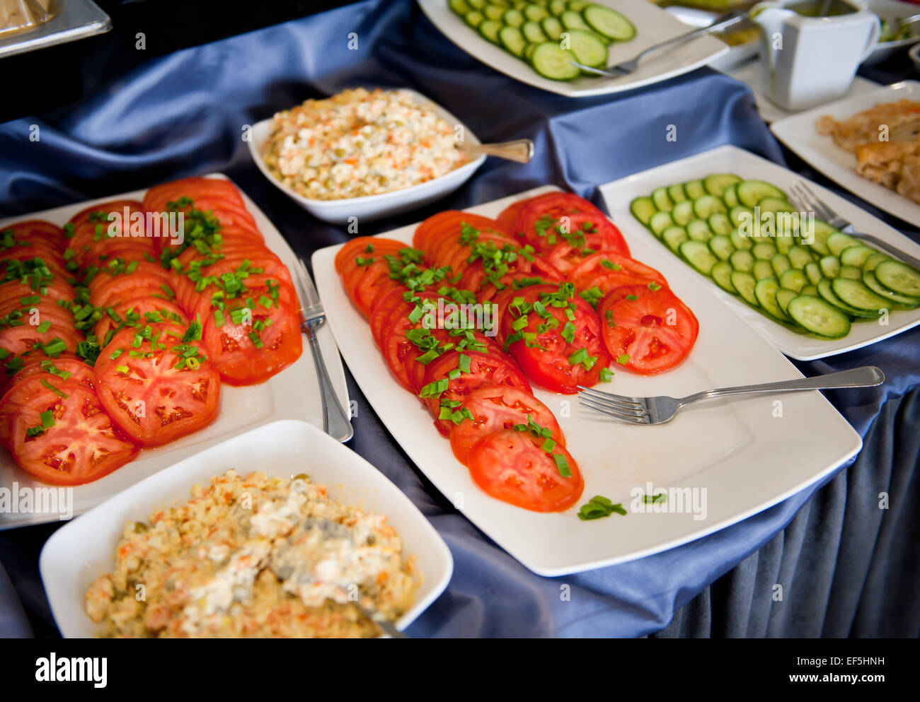 Smorgasbord food swedish table buffet Stock Photo