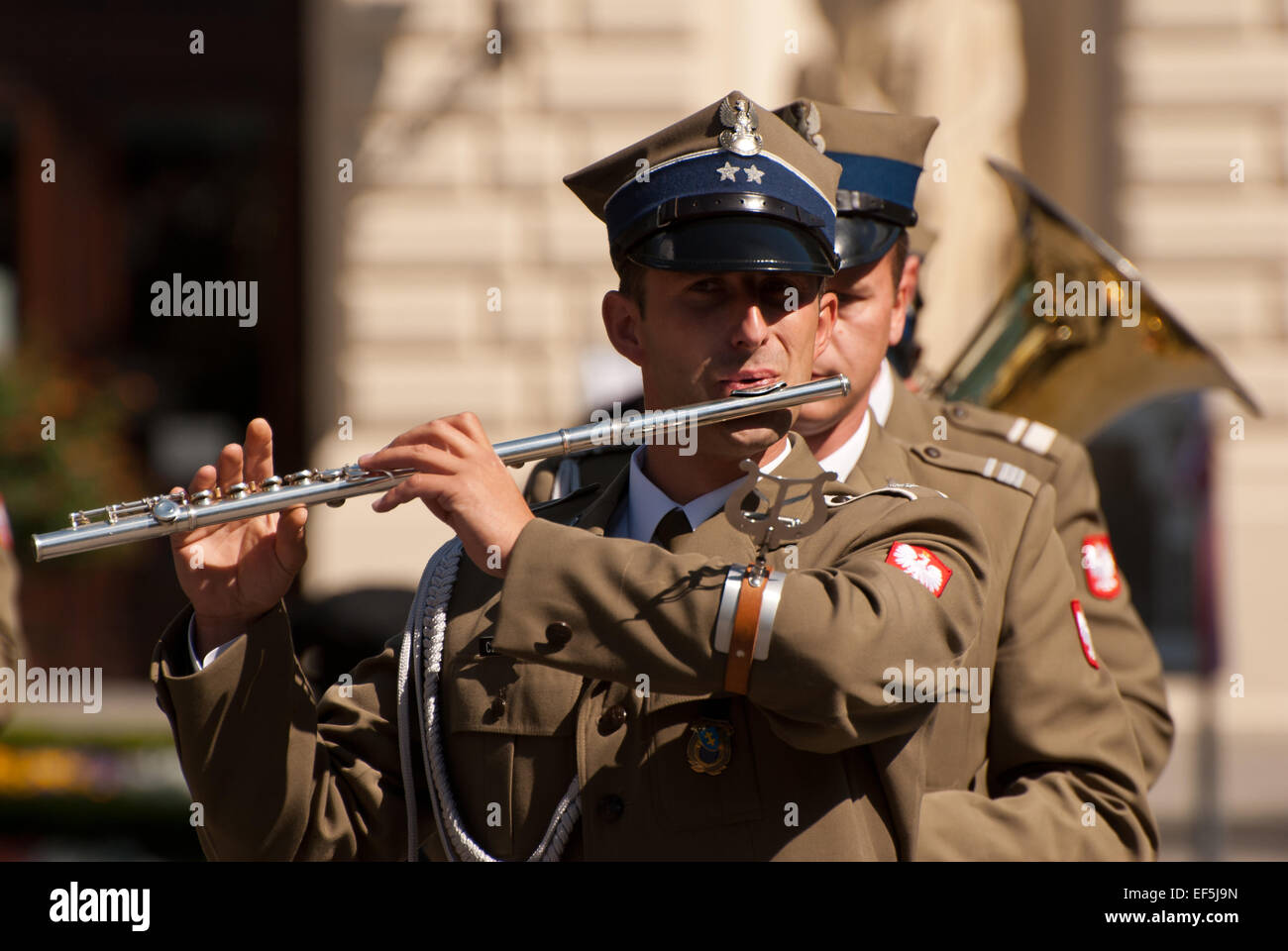 Polish orchestra military parade battalion KRWP Stock Photo