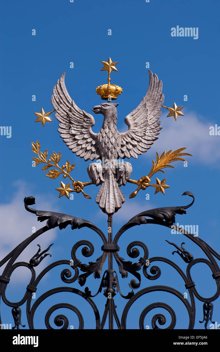 Uniwersytet Warszawski eagle emblem Stock Photo
