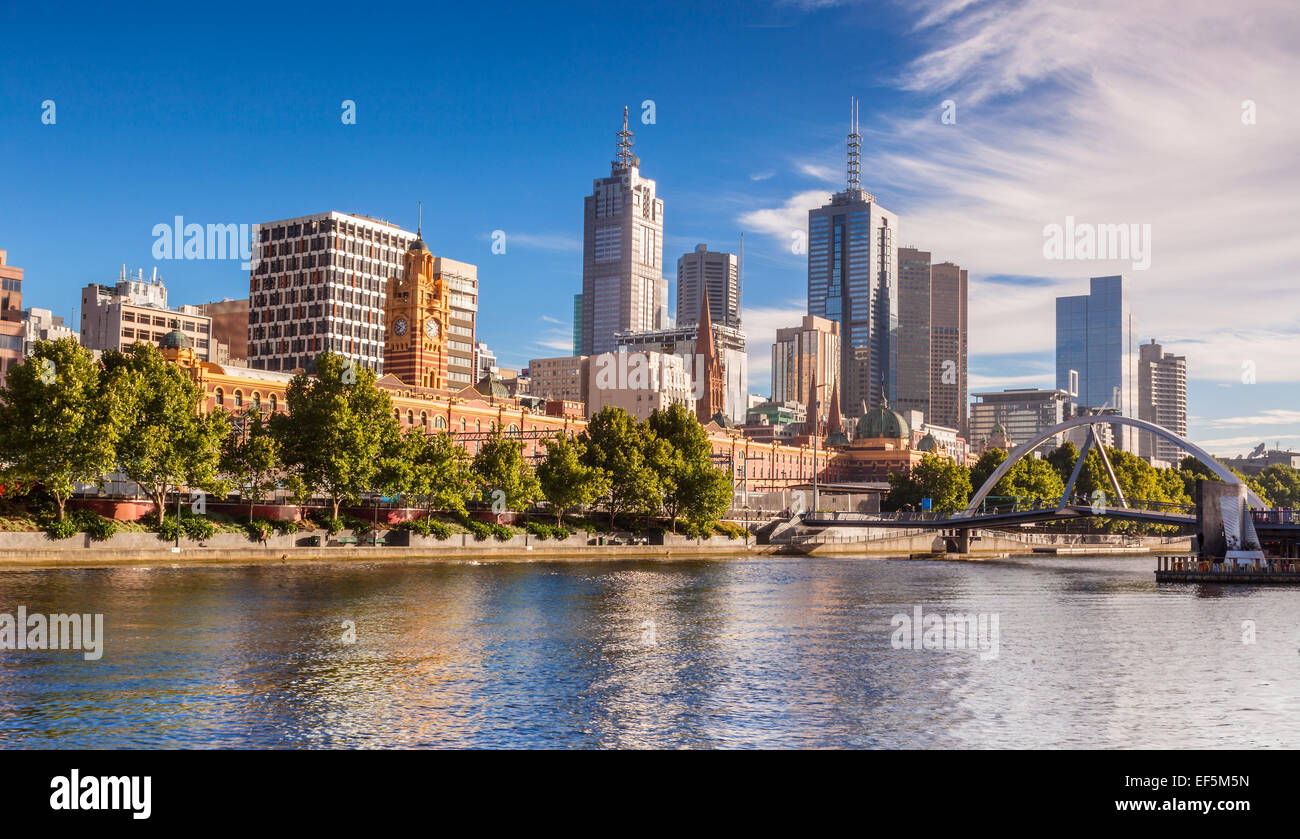 Melbourne from Southbank Stock Photo