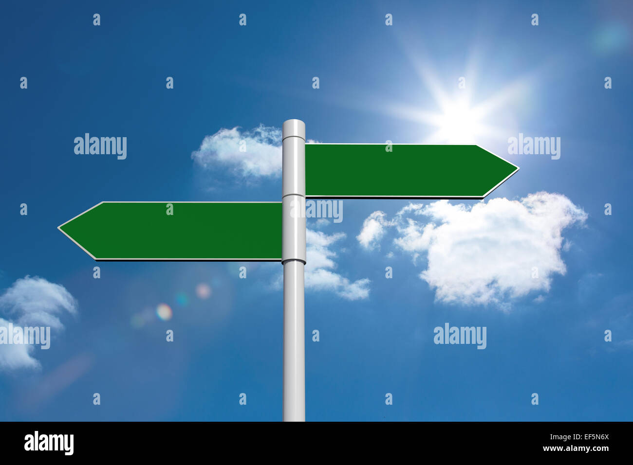 Composite image of green signpost Stock Photo
