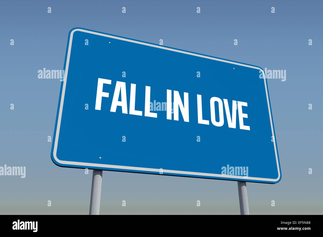 Fall in love against blue sky Stock Photo