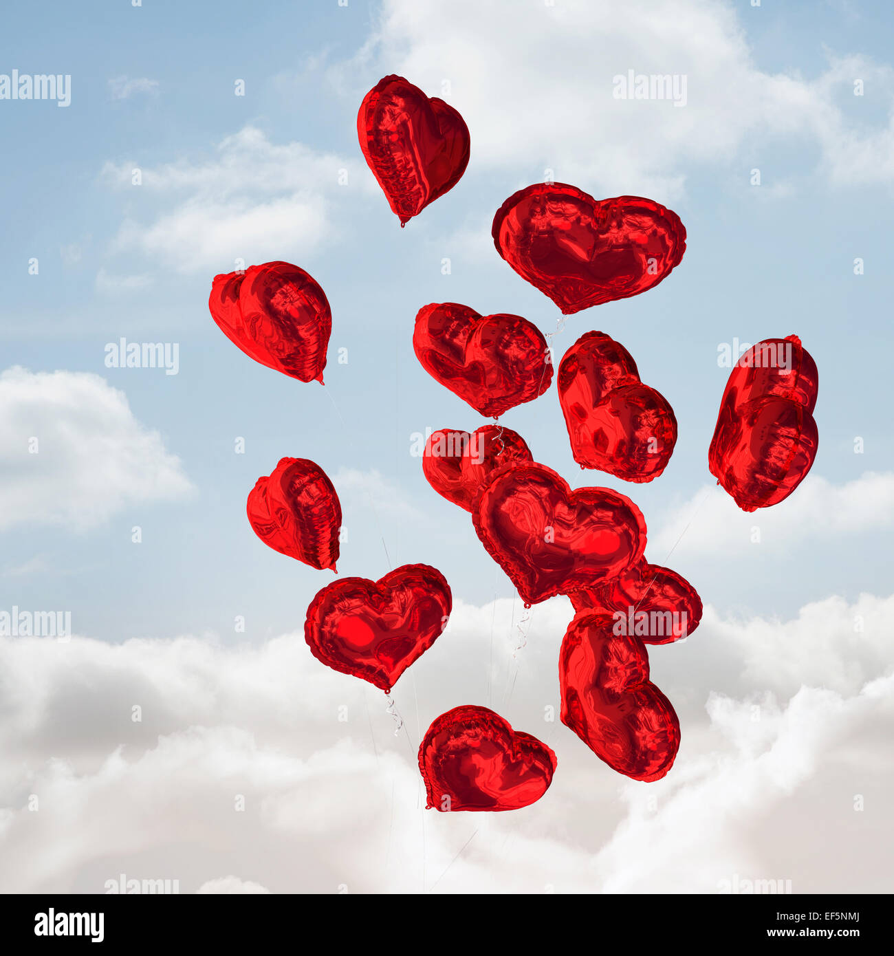 Composite image of heart balloons Stock Photo - Alamy
