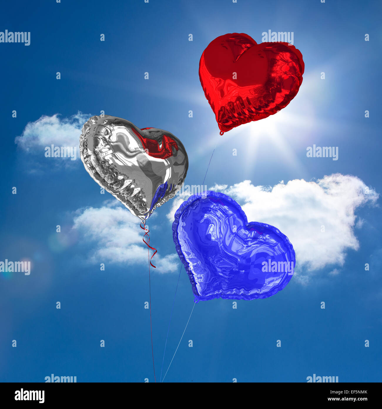 Composite image of heart balloons Stock Photo - Alamy