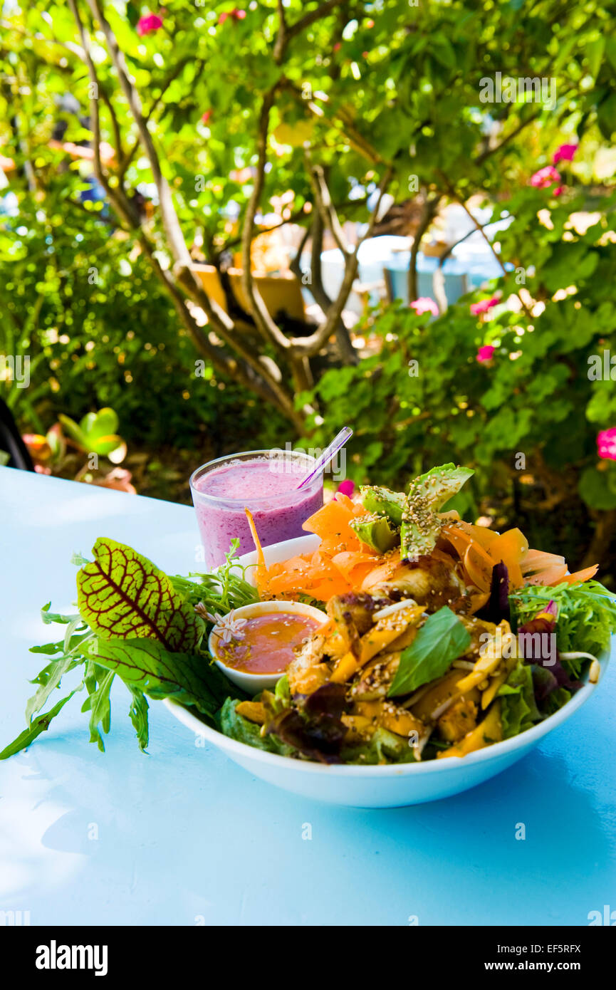 Healthy lunch at Restaurant, Ibiza, Spain Stock Photo