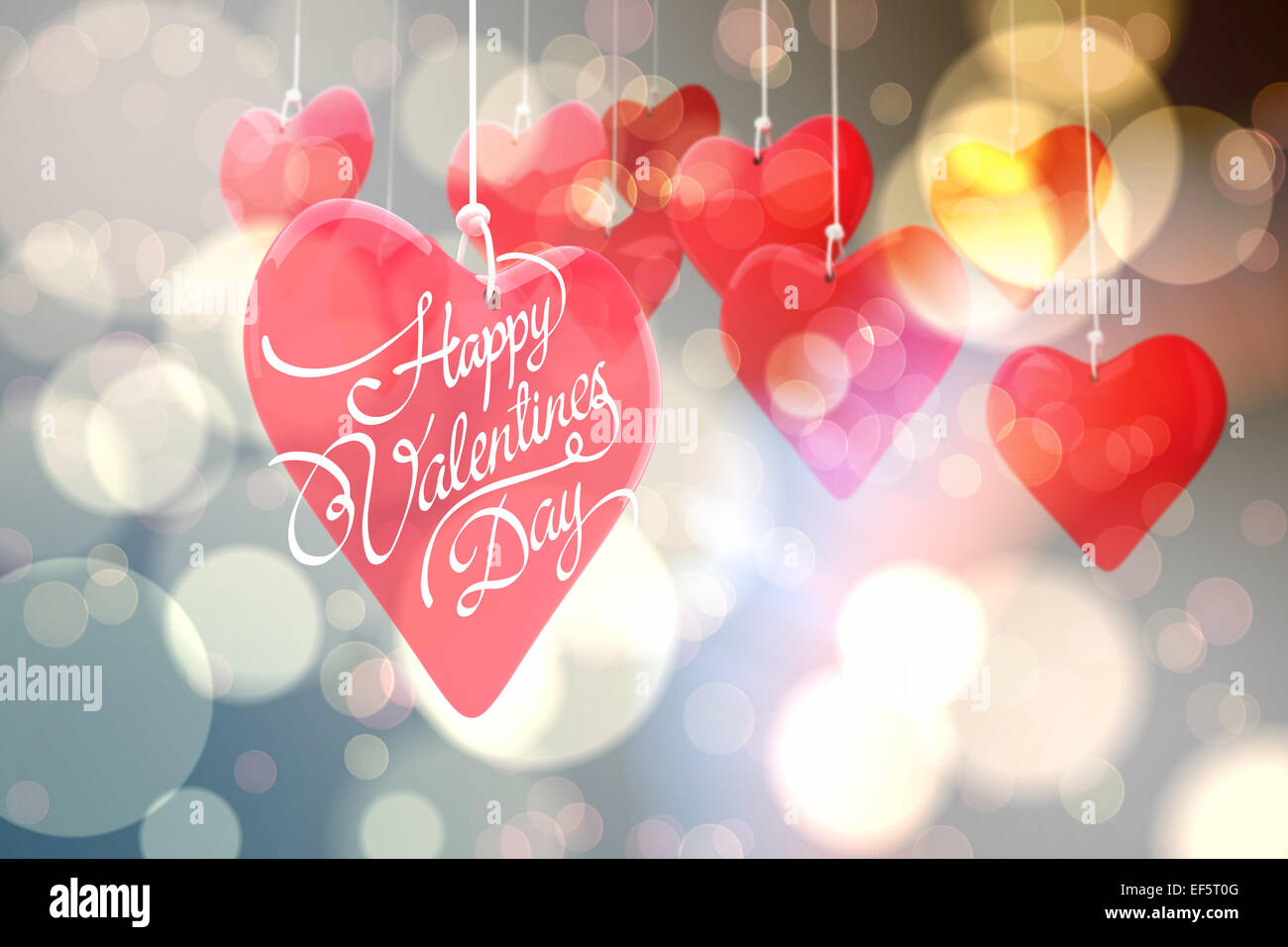 Composite image of happy valentines day Stock Photo