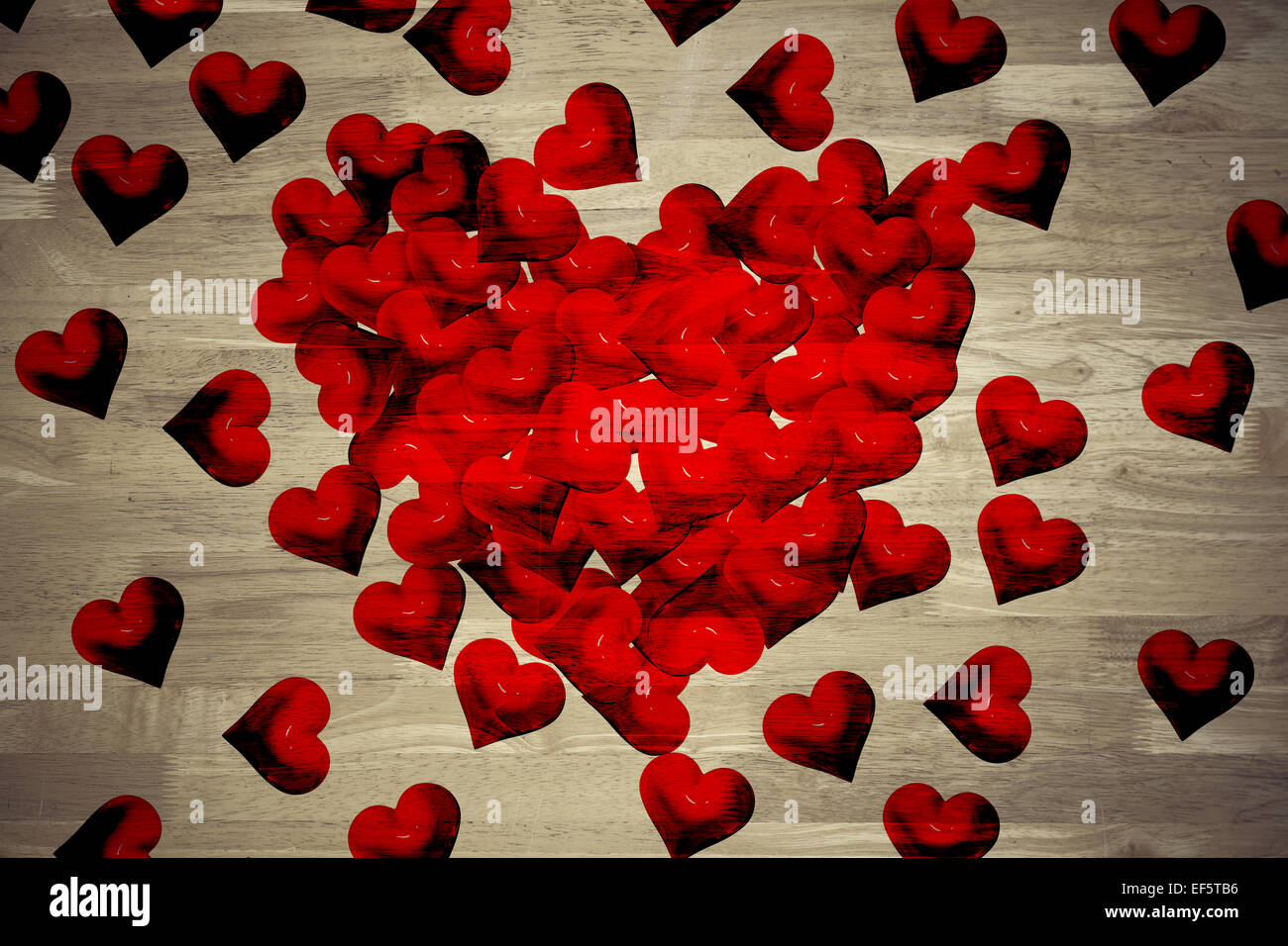 Composite image of red love hearts Stock Photo - Alamy