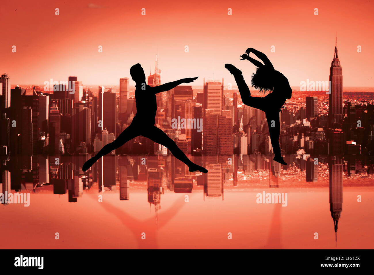 Composite image of male ballet dancer jumping Stock Photo Alamy