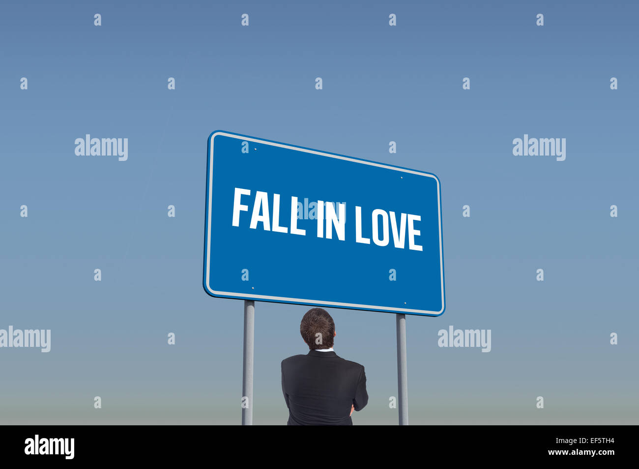 Fall in love against blue sky Stock Photo