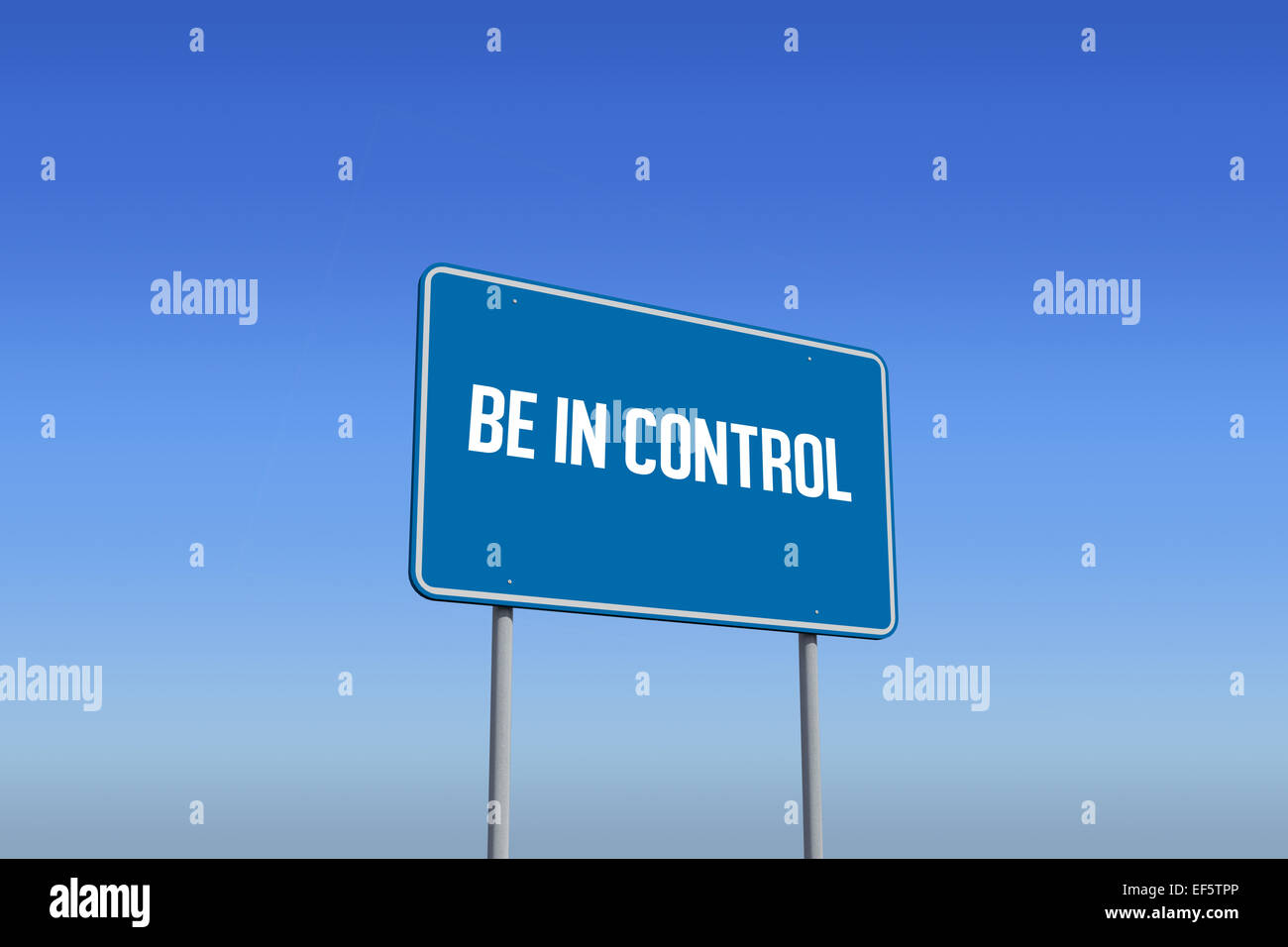 Be in control against bright blue sky Stock Photo