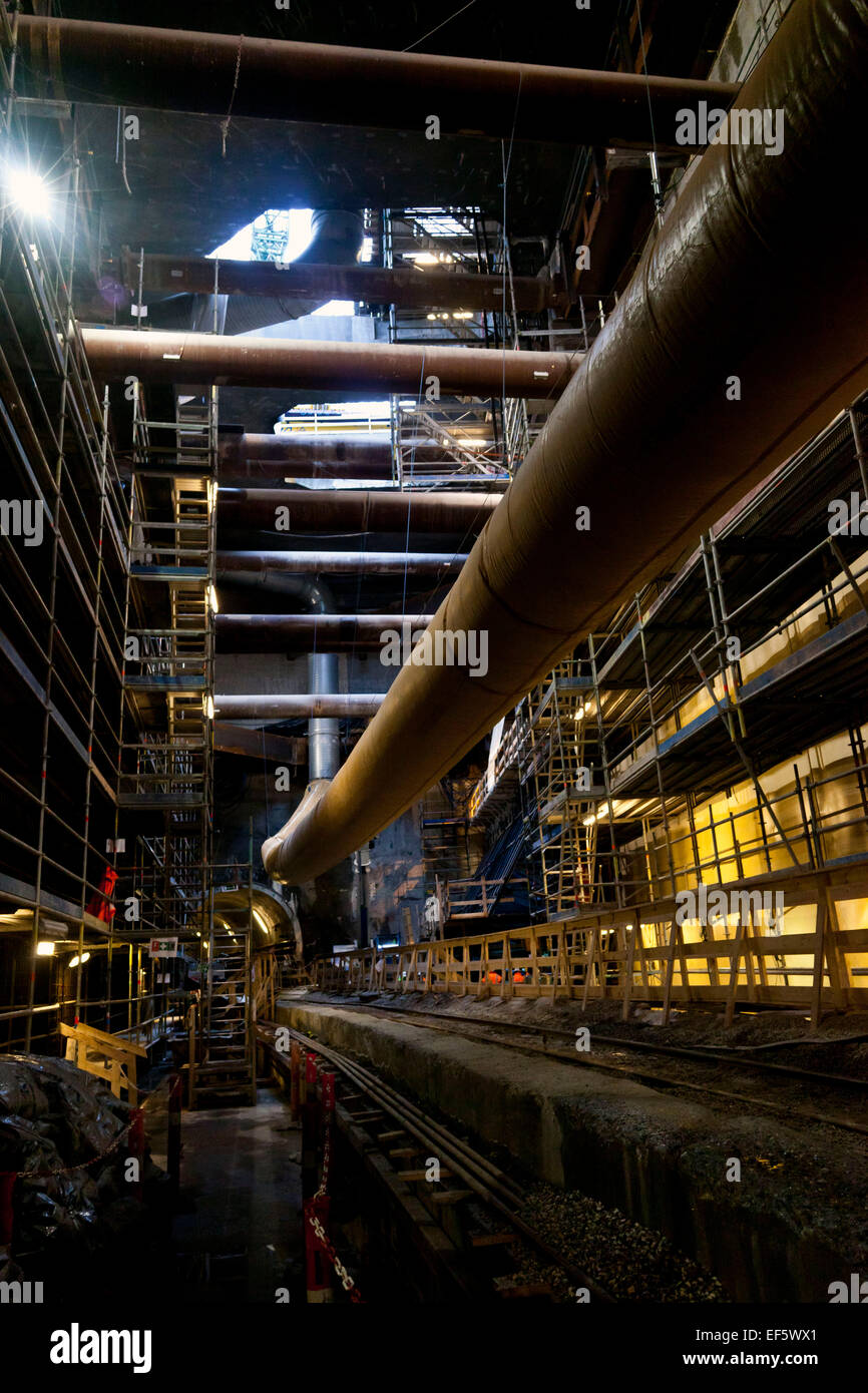 Copenhagen, Denmark, January 27, 2015: Inside the Copenhagen Metro Cityring extension, where construction work will go on until 2019. The extension has a length of 15, 5 KM and will have 17 stations and facilitates transport in 2025 for some 130 mio passengers Credit:  OJPHOTOS/Alamy Live News Stock Photo