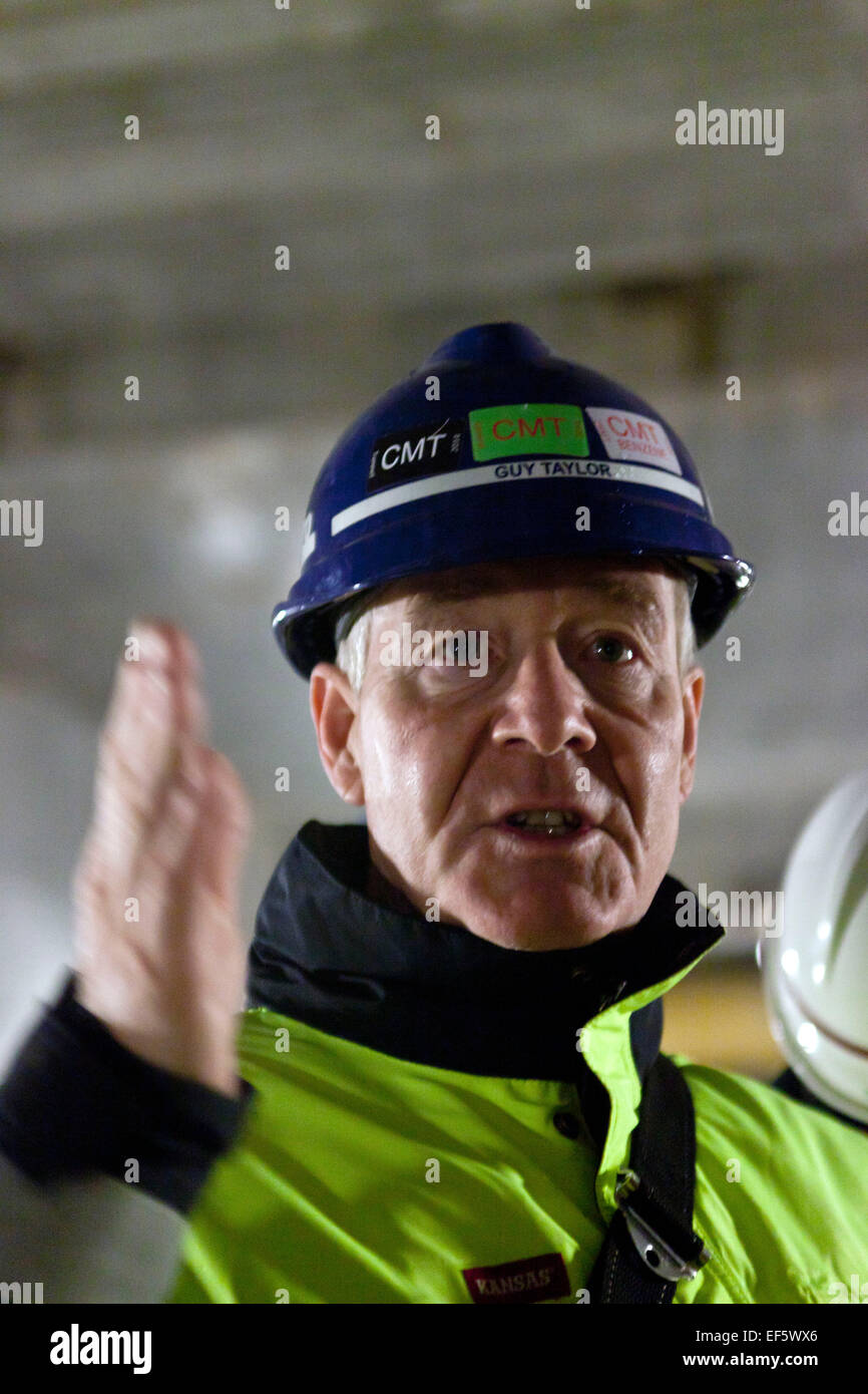 Copenhagen, Denmark, January 27, 2015: “Safety at work is paramount”, says Guy Taylor, Project Director at Metroselskabet at the press briefing. “All working here is trained in our safety practices so all comes home in the same conditions as they arrived to work,” he continues Credit:  OJPHOTOS/Alamy Live News Stock Photo