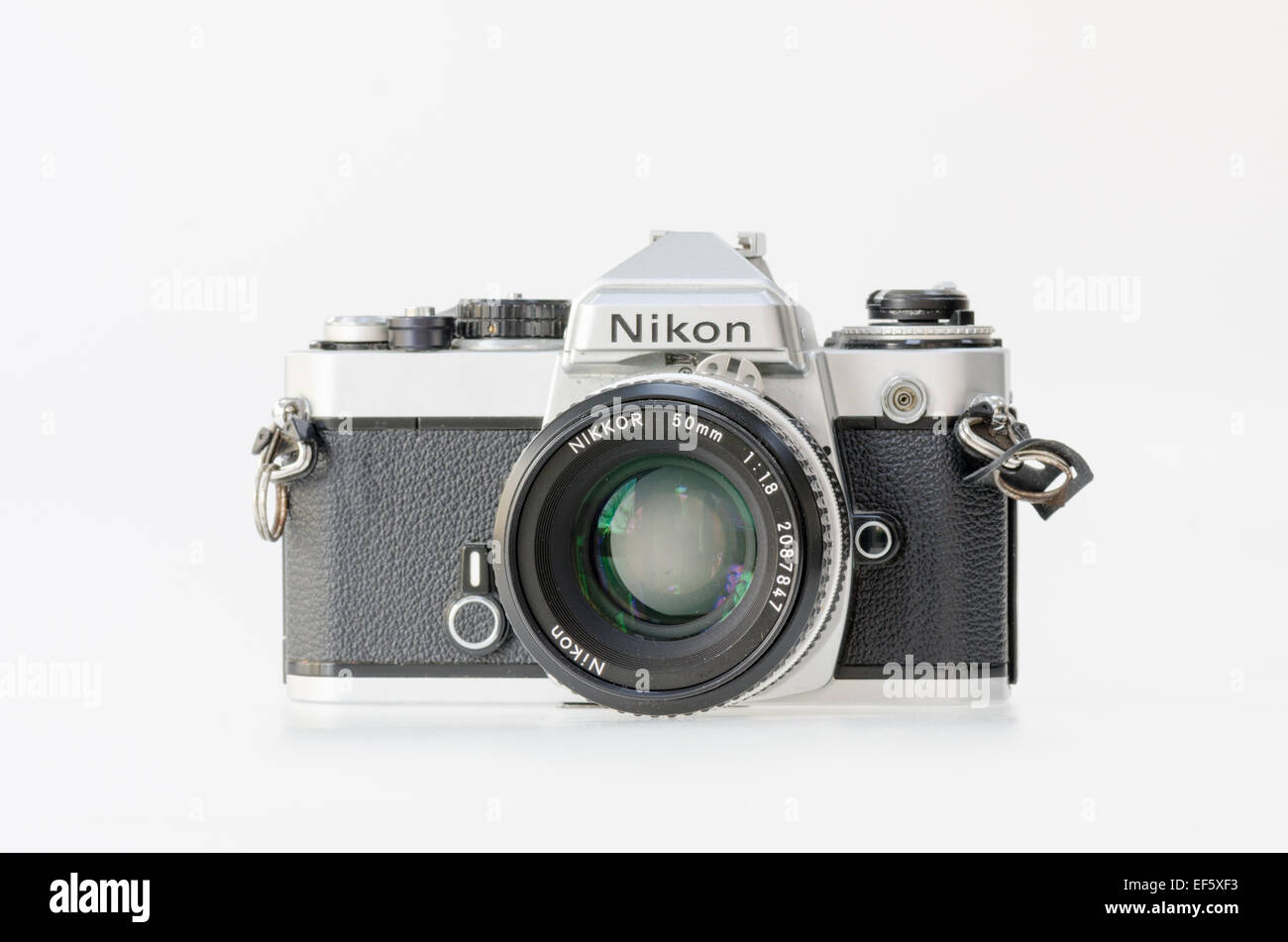 Silver Nikon FE 35mm film slr camera Stock Photo - Alamy