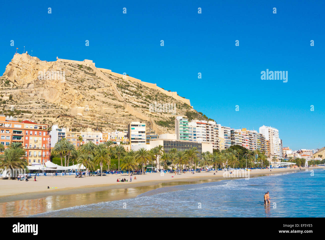 Playa del Postiguet, Alicante, Alacant, Costa Blanca, Spain Stock Photo