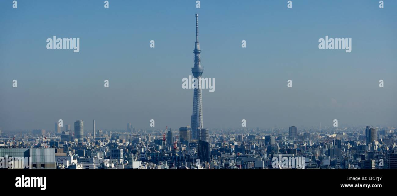 Tokyo Sky Tree and Smog Stock Photo