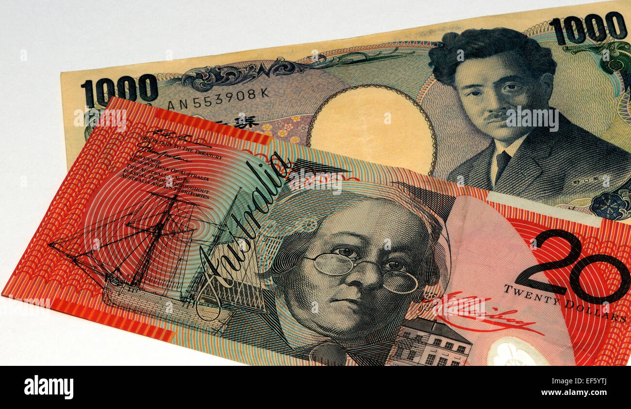 Australian Dollar And Japanese Yen Bank Notes Stock Photo Alamy australian-dollar-and-japanese-yen-bank-notes-stock-photo-alamy