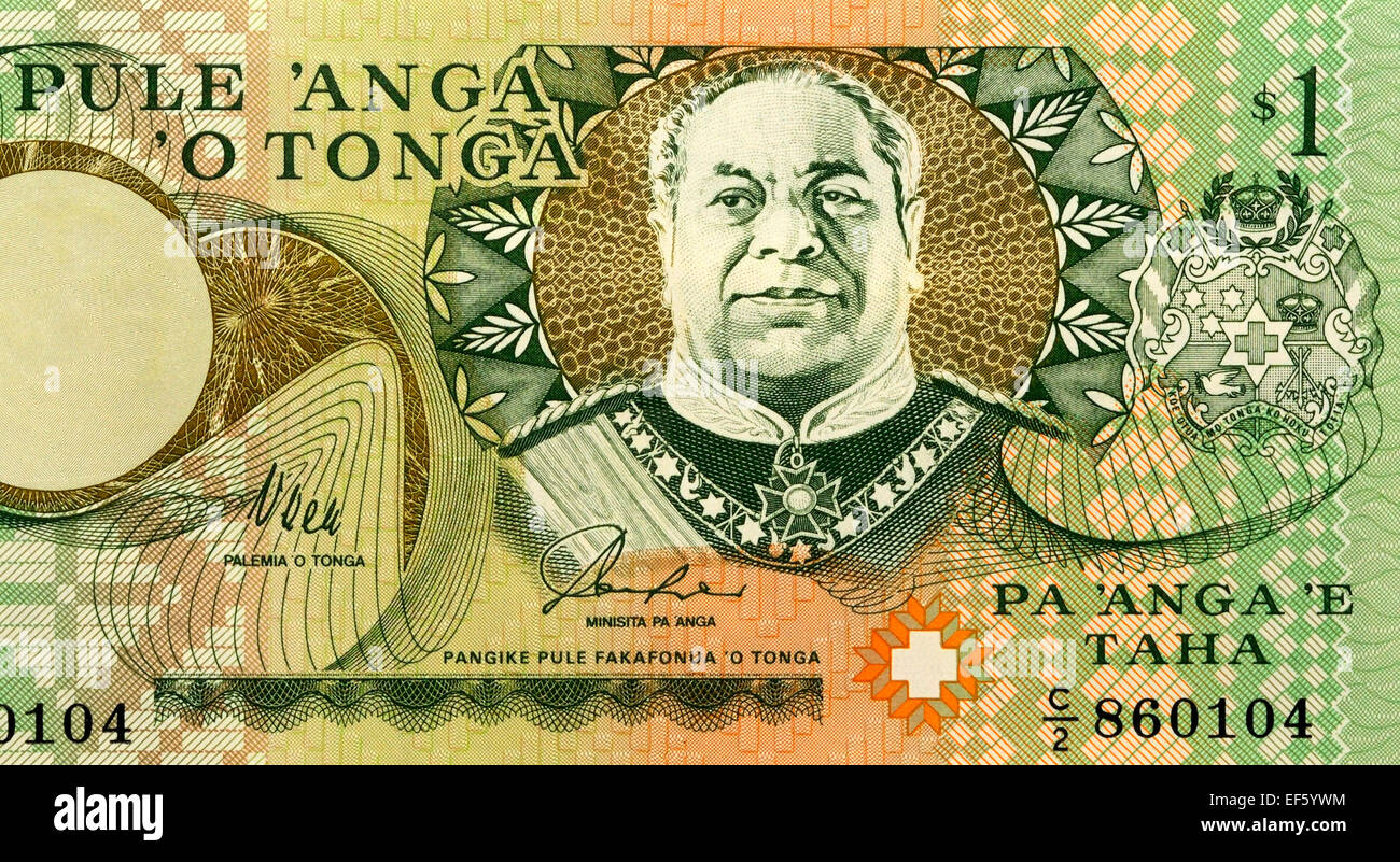 Kingdom of Tonga 1 One Pa'anga Bank Note Stock Photo Alamy