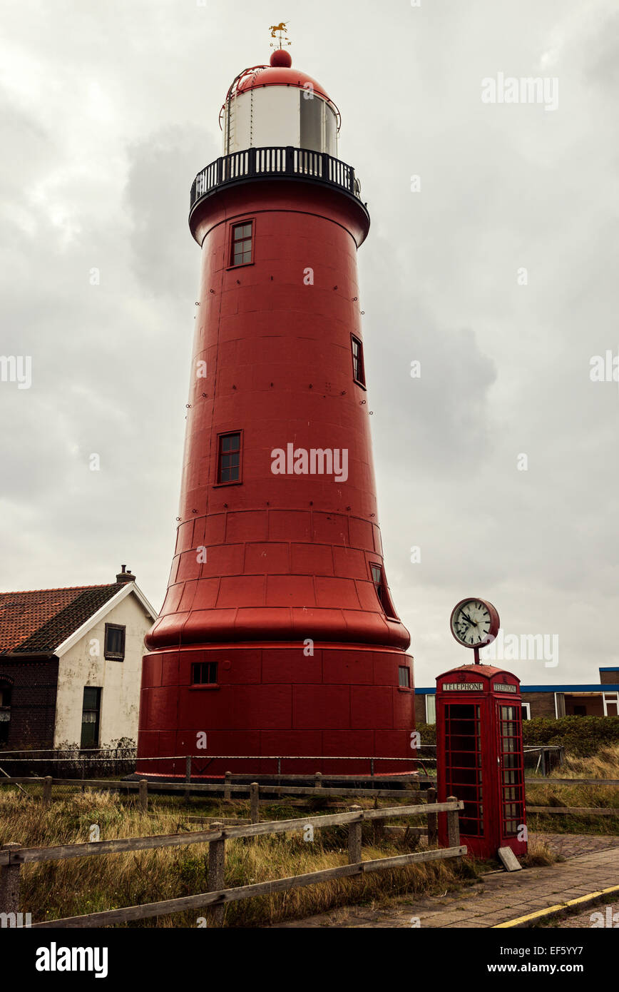 Lage vuurtoren van IJmuiden Lighthouse Stock Photo