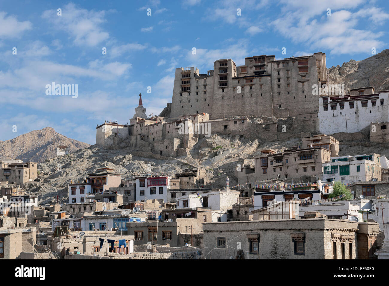 Leh, Ladakh, India, South Asia. Leh Palace rising above the old town