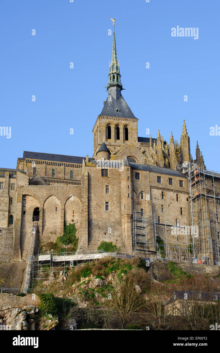 View on the Le Mont Saint Michel monastery, Normandy, France. Stock Photo
