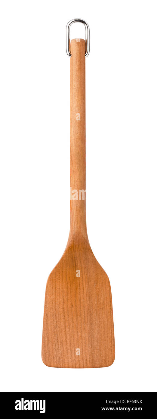 Wooden Spatula isolated on white Stock Photo