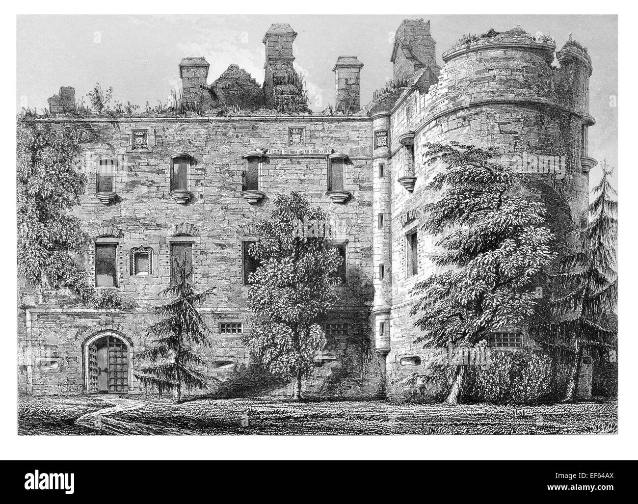 1852 Balveny Castle Near Dufftown, Banffshire Scotland Stock Photo