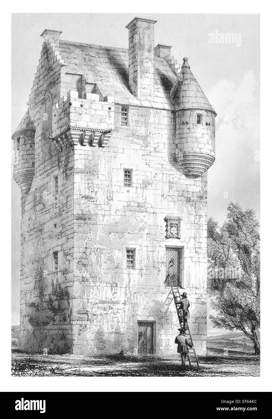 1852 Coxton Tower Elgin Nairnshire Stock Photo