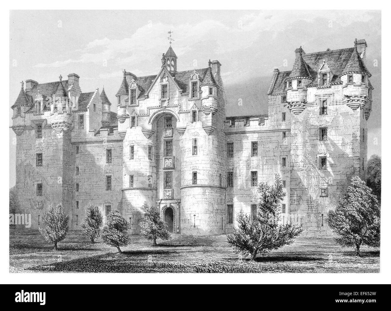 1852 Fyvie Baronial style Castle Turriff in Aberdeenshire Stock Photo