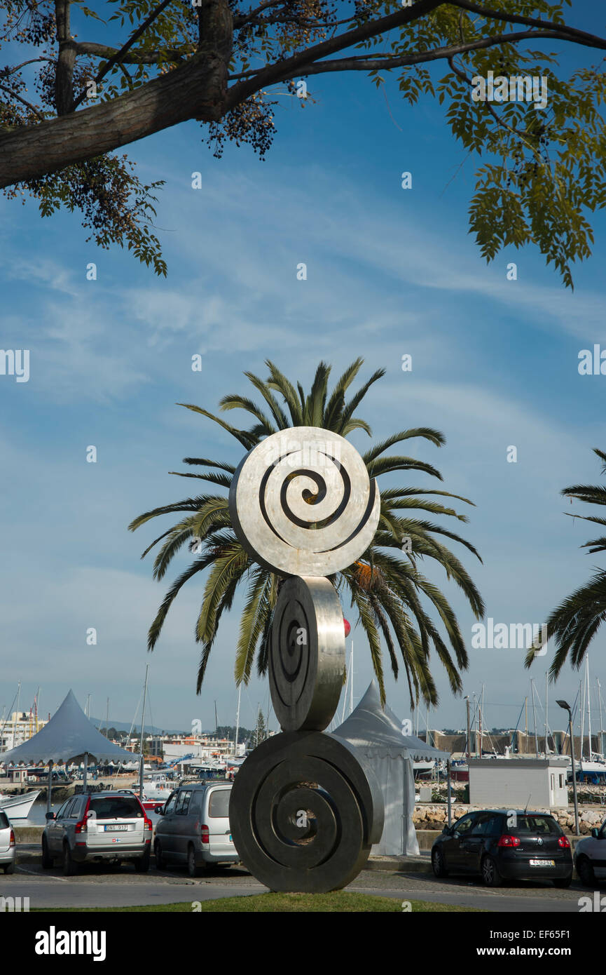 contemporary sculpture on a roundabout in Lagos, Algarve, Portugal