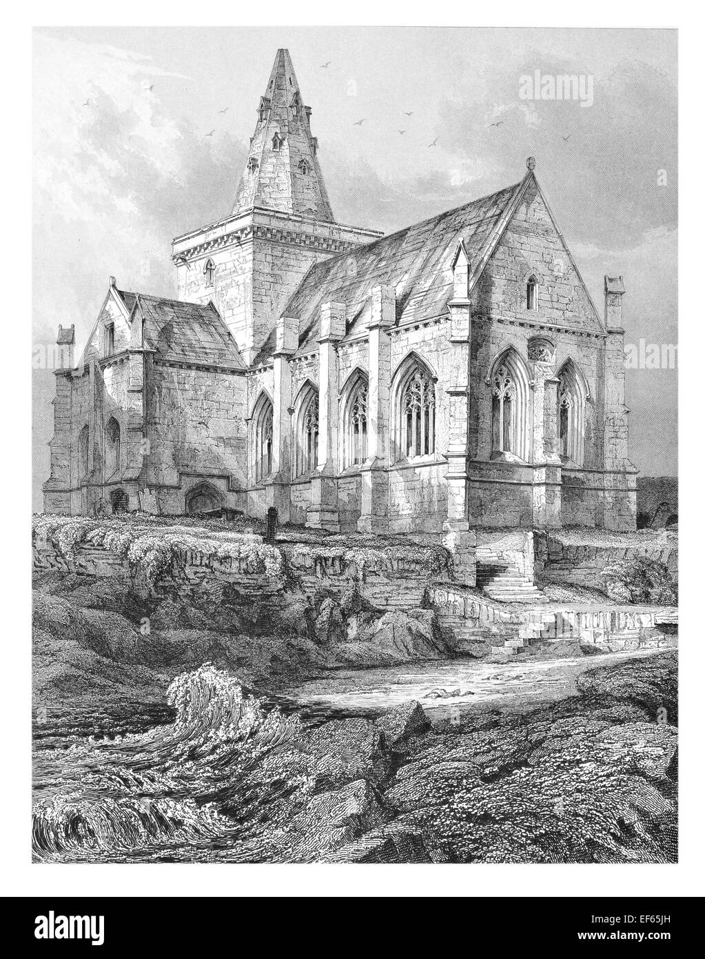 1852 St saint Monance  Monans parish Church  East Neuk of Fife kirkyard Stock Photo
