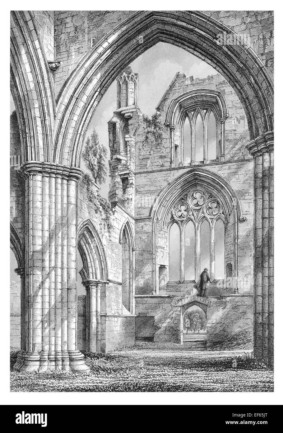 1852 North Transept New Cistercian Sweetheart Abbey  Dumfries and Galloway ruin ruined Stock Photo