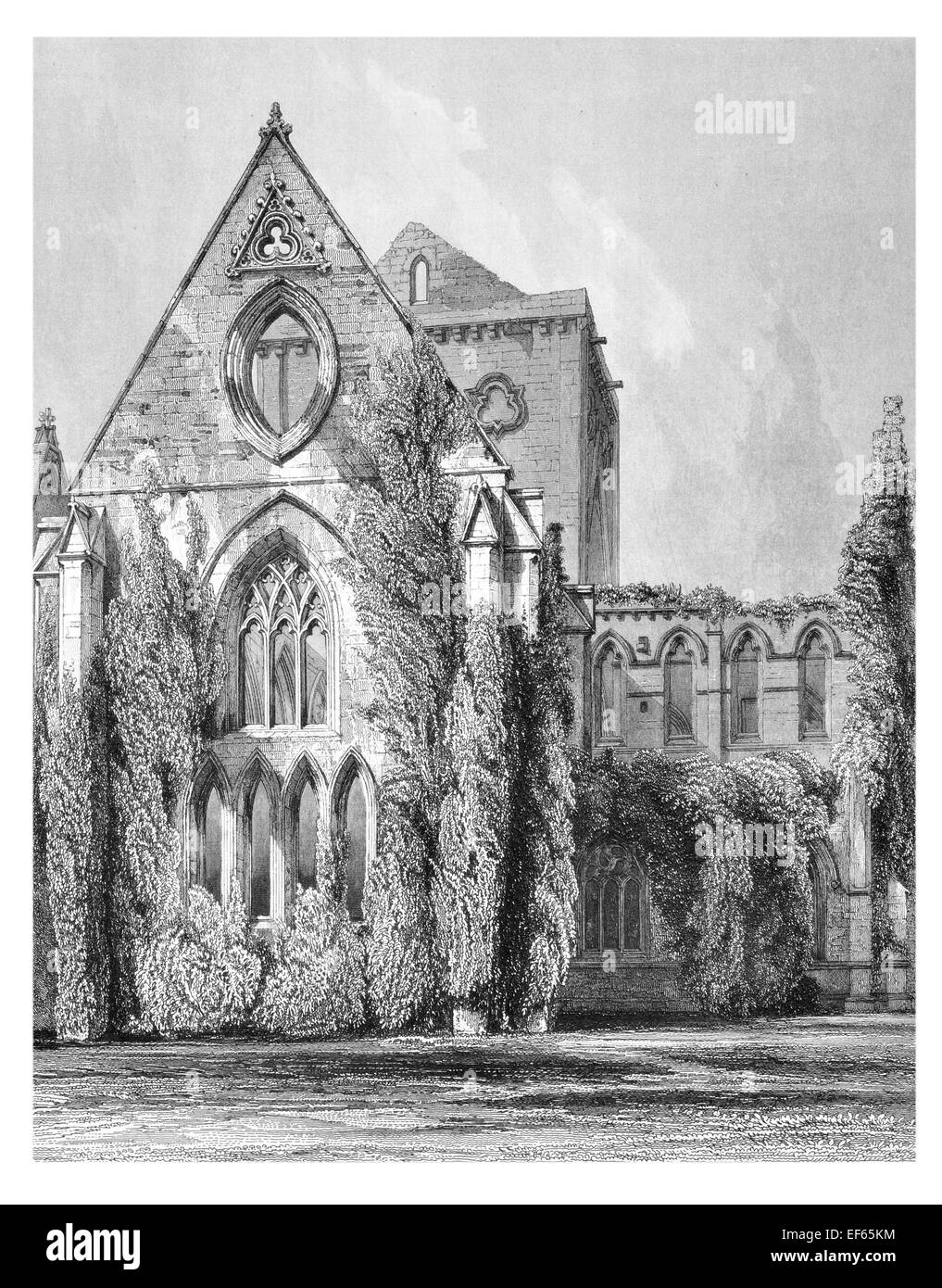 1852  Pluscarden  priory Abbey  Roman Catholic Benedictine monastery glen Black Burn Elgin, in Moray Valliscaulian Order Stock Photo