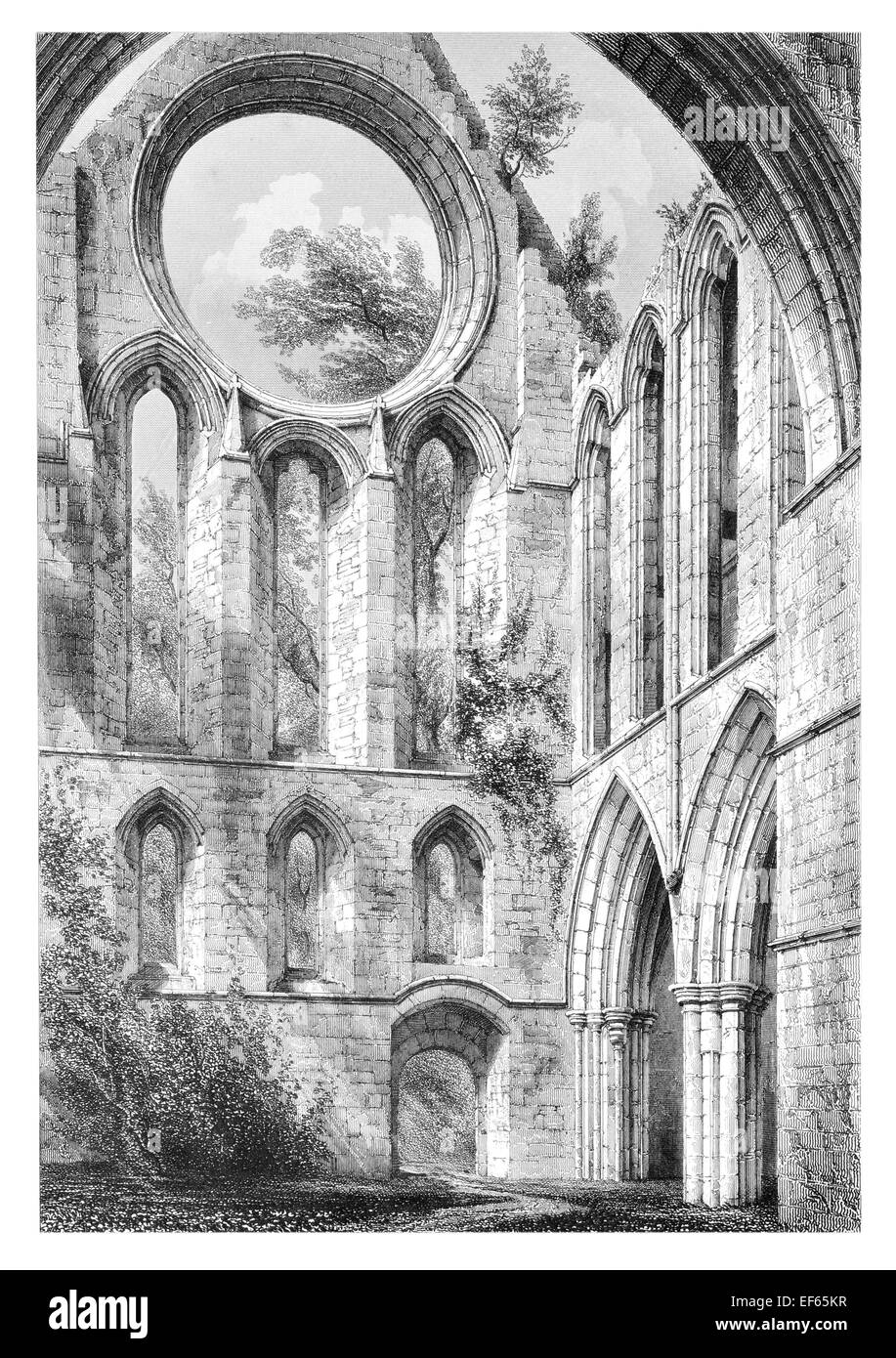 1852 interior north transept Pluscarden  priory Abbey  Roman Catholic Benedictine monastery glen Black Burn Elgin, in Moray Stock Photo