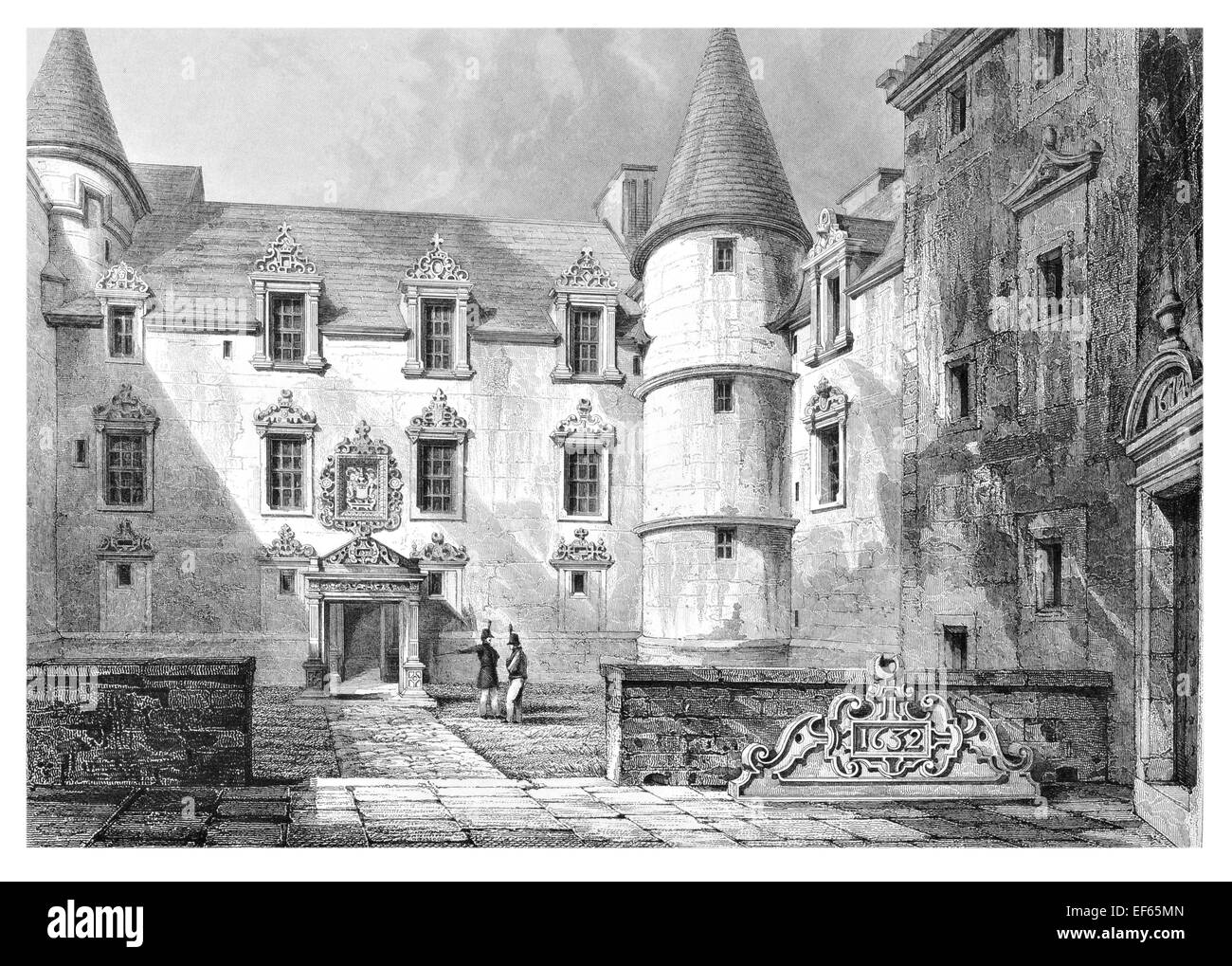 1852 Stirling  Stirlingshire Court yard Argyle's House Stock Photo