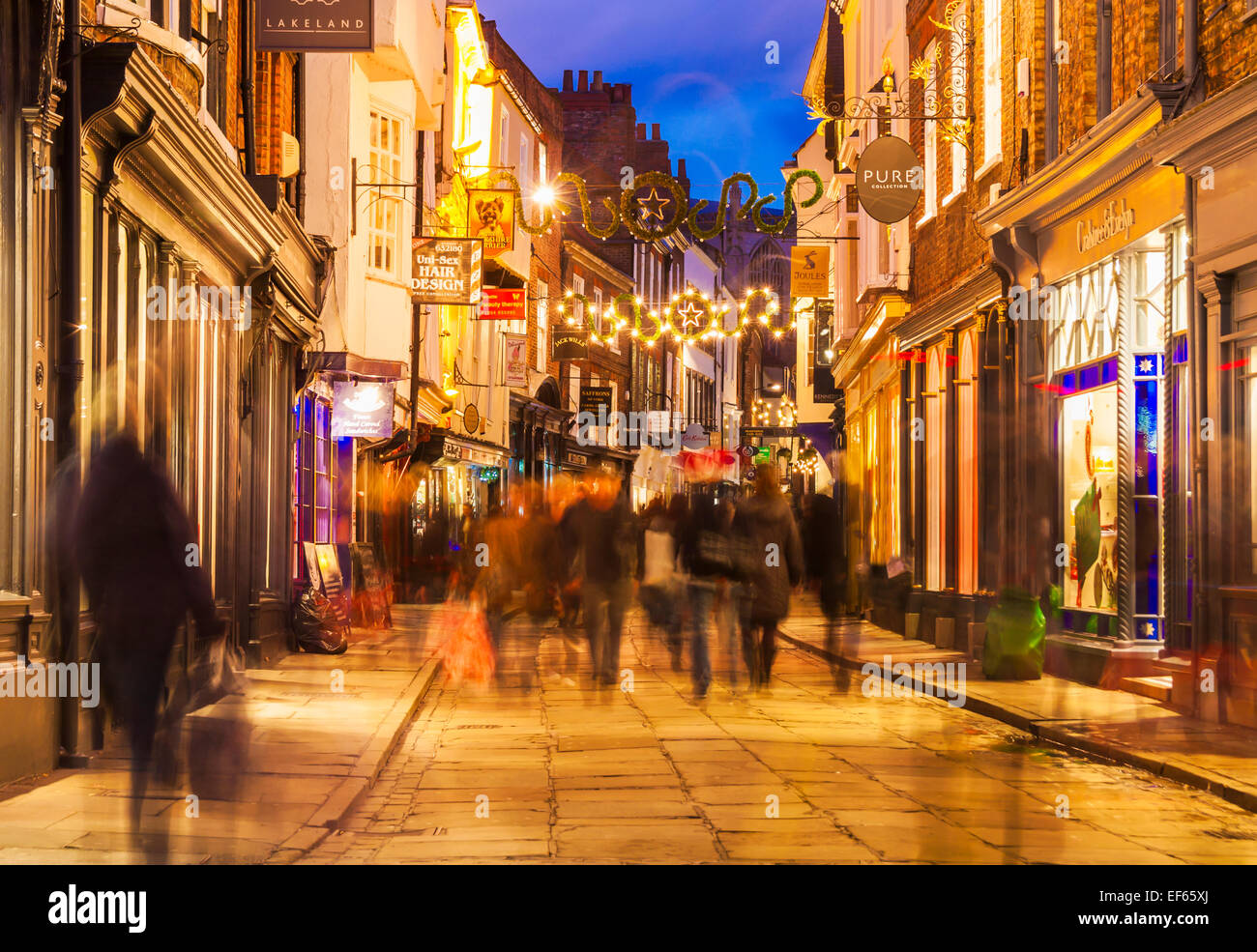 Shoppers in Stonegate, York. Yorkshire, England, UK Stock Photo