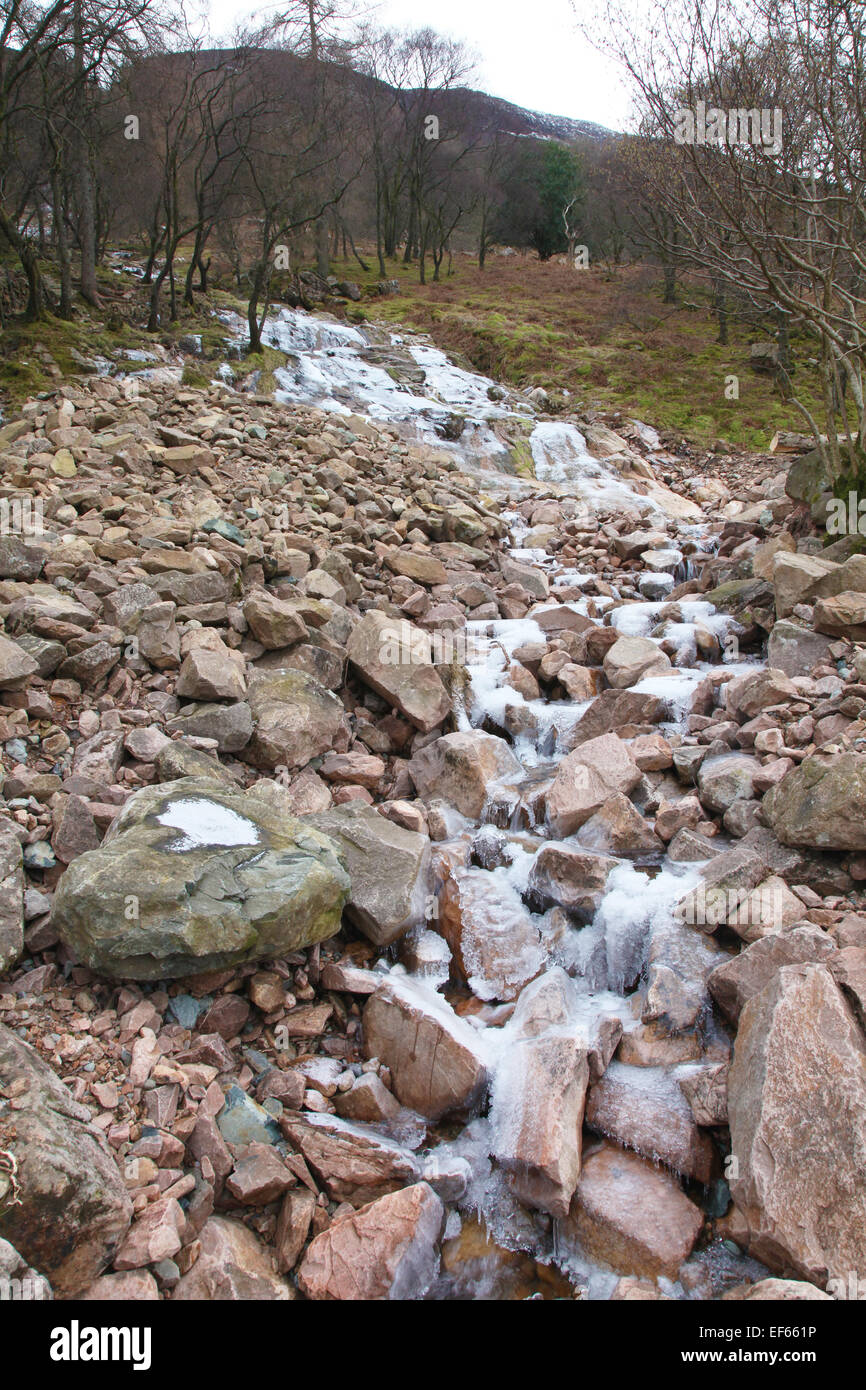 Frozen stream and rocks, Cumbrian lake District, UK Stock Photo - Alamy