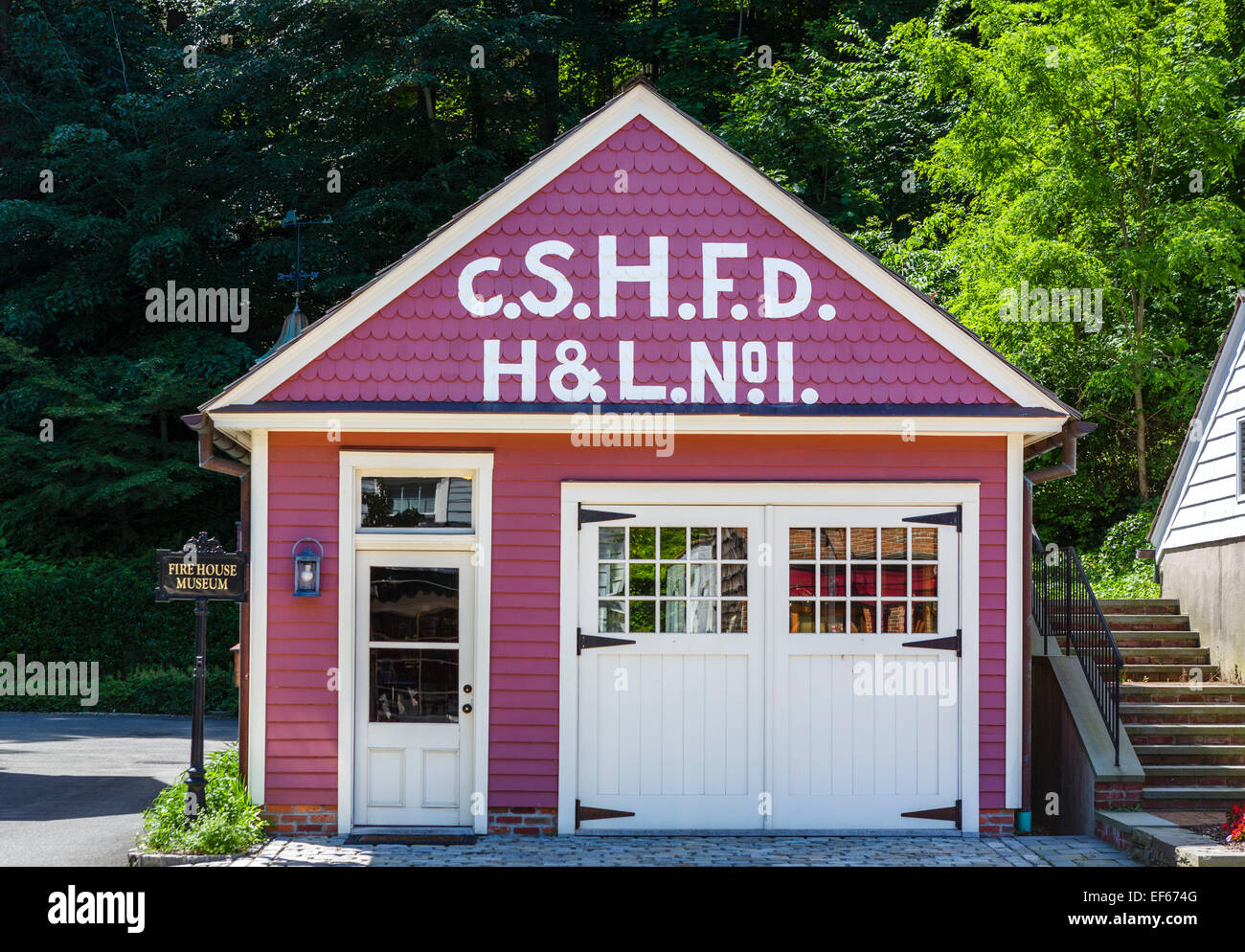 The Fire House Museum in Cold Spring Harbor, Huntington, Suffolk County, Long Island , NY, USA Stock Photo