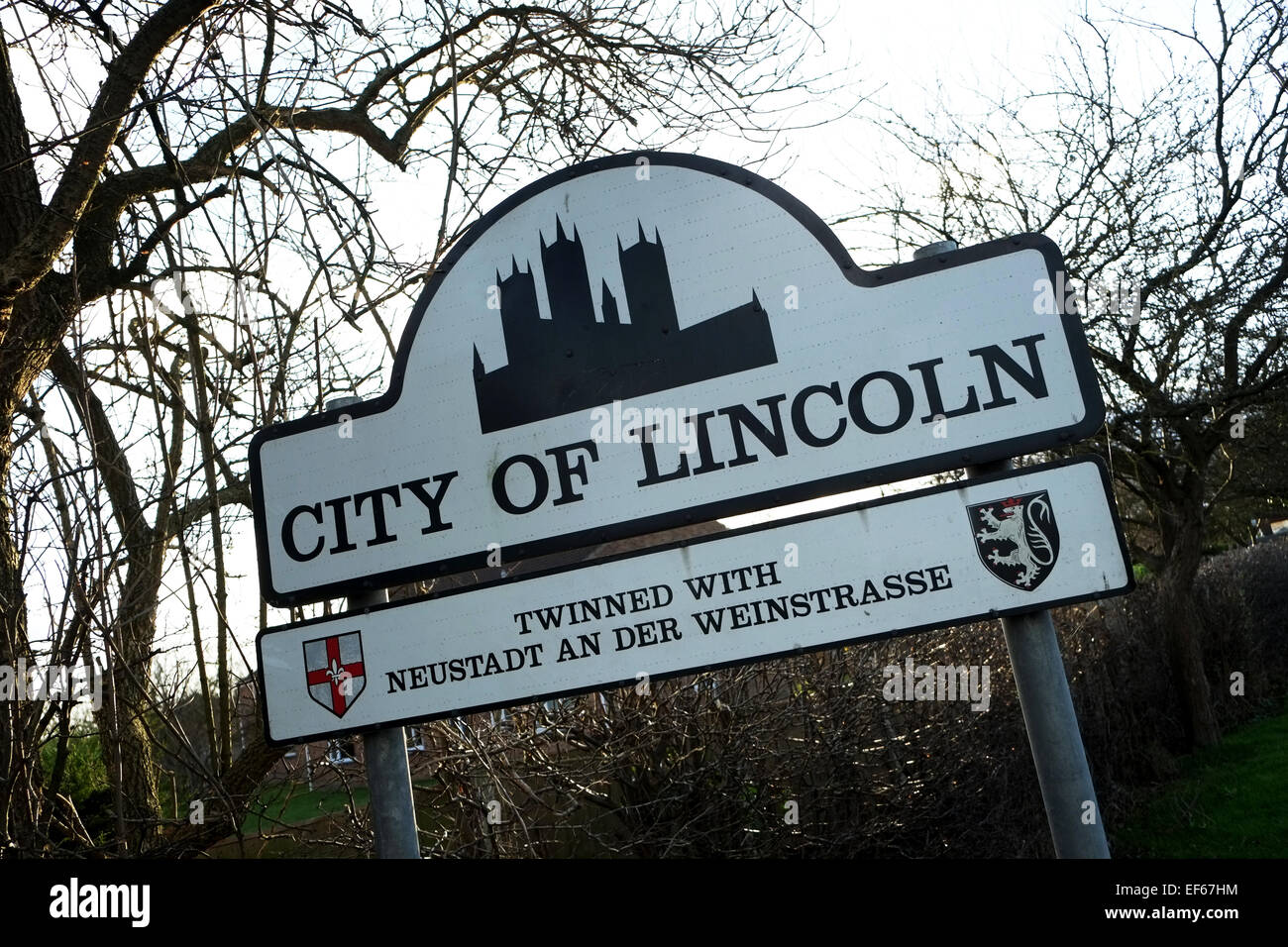 Twinned With And Sign High Resolution Stock Photography and Images Alamy