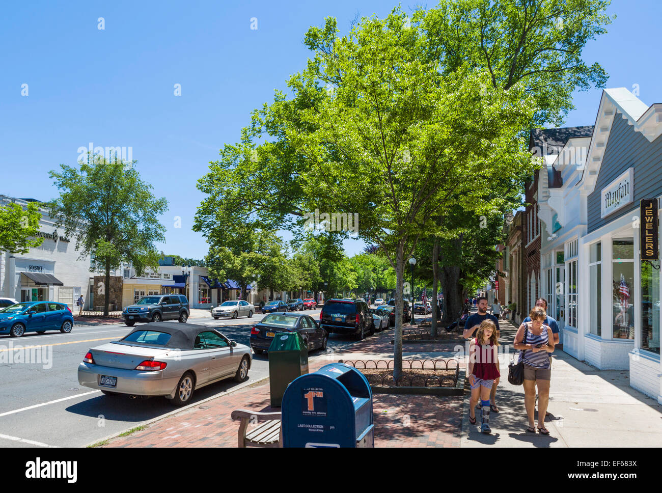 Main Street in the village of East Hampton, Suffolk County, Long Island