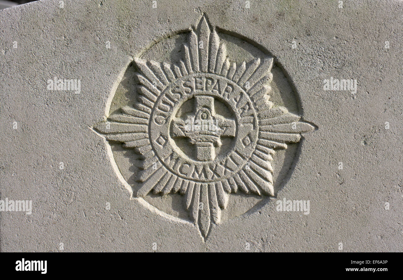 Royal Dragoon Guards emblem on a war grave Stock Photo