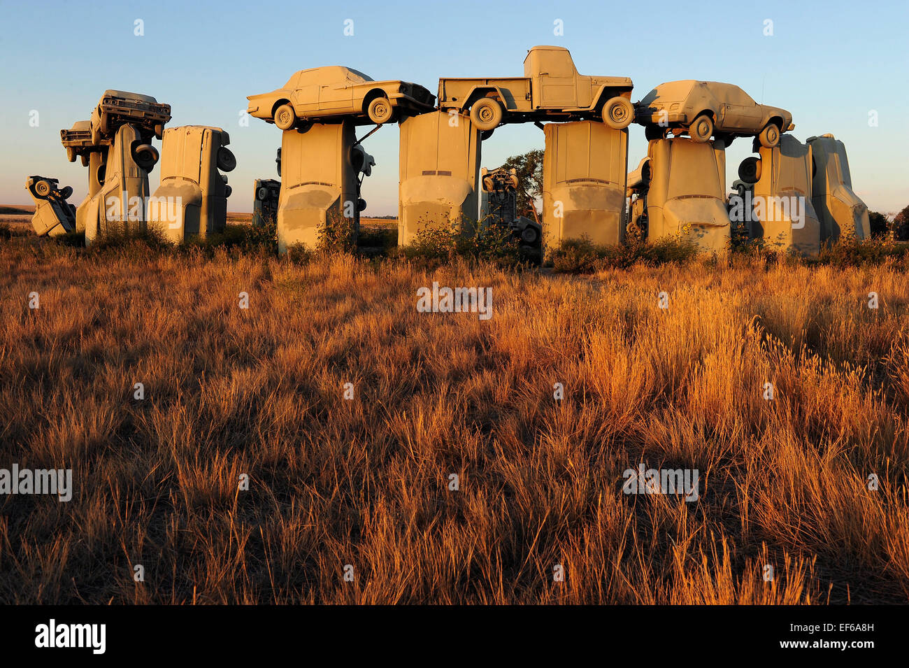 Carhenge Sculpture in Alliance, Nebraska ,USA is a replica of England's