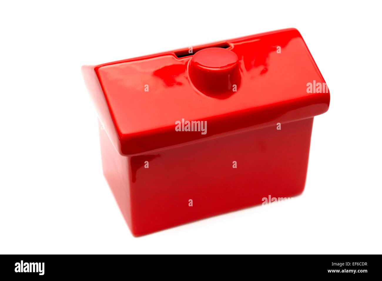 A red house money box Stock Photo Alamy