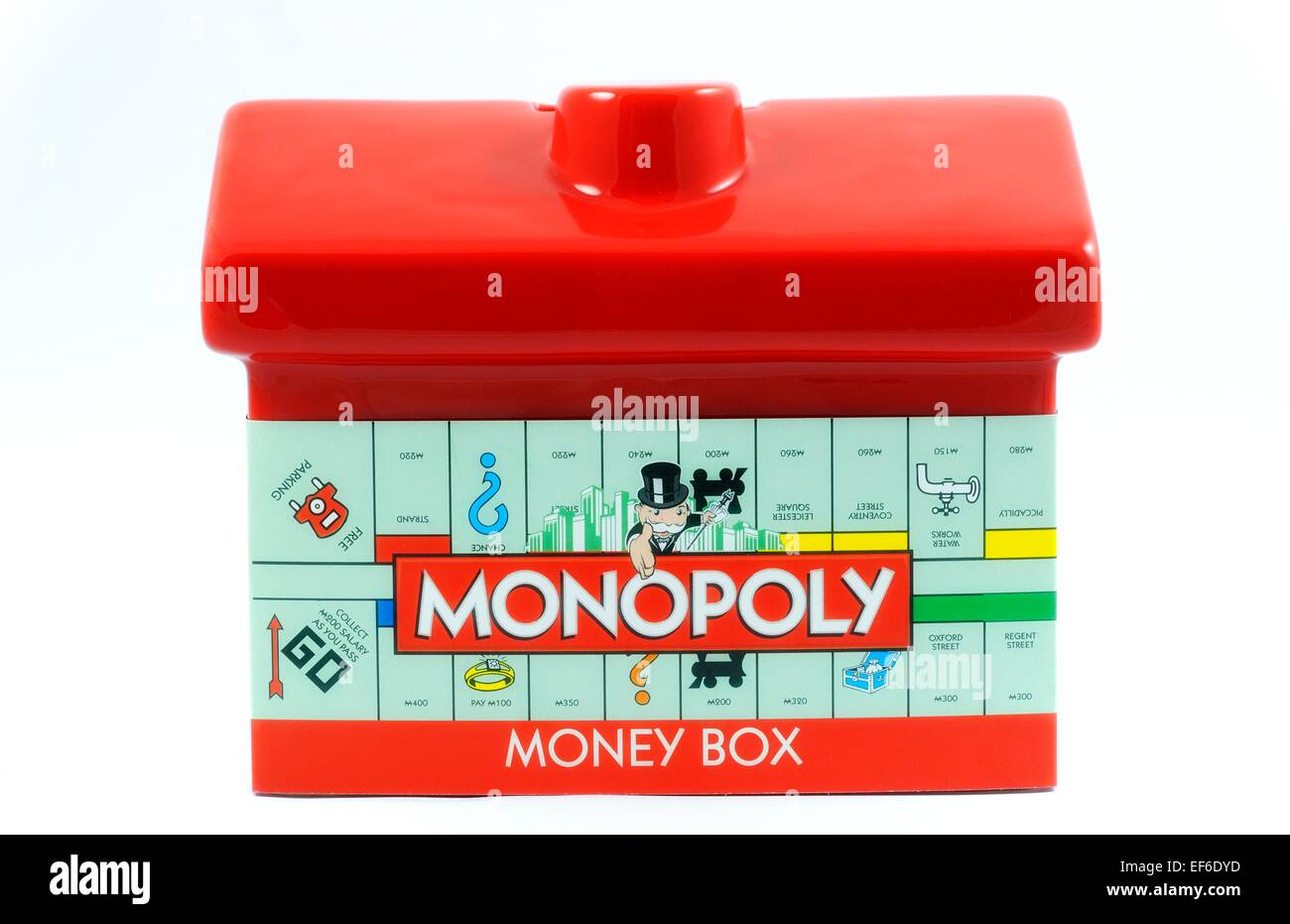 Monopoly red house money box Stock Photo Alamy