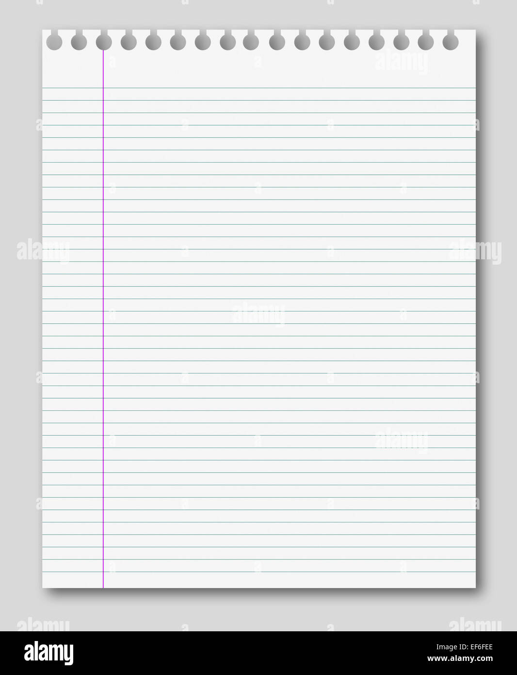blank white paper background from lined page Stock Photo